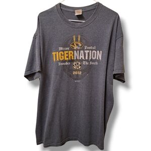 2012 Mizzou Football XL Shirt MU Tigers Gray SEC Tigernation Missouri University